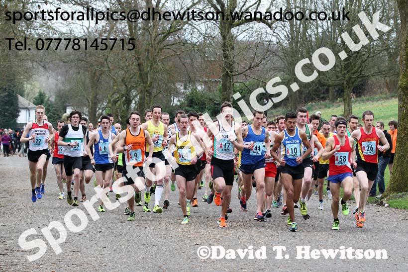 Start of the senior mens 12 stage relay, 2014 Northern 12 and 6 Stage Relays, Heaton Park Manchester. Photo: David T. Hewitson/Sports for All Pics